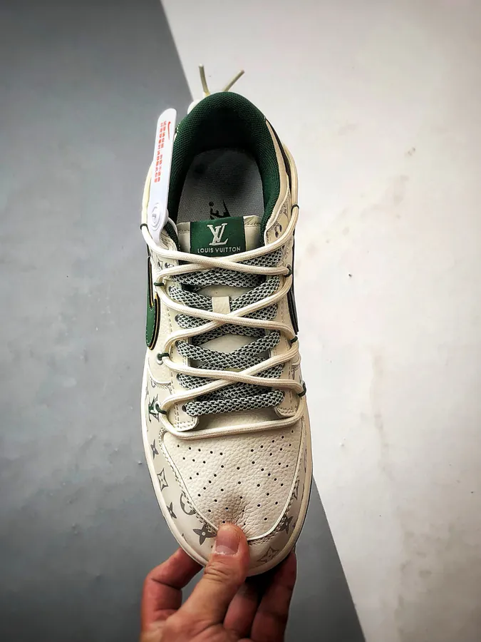LV White Green Deconstructed Low Sneaker