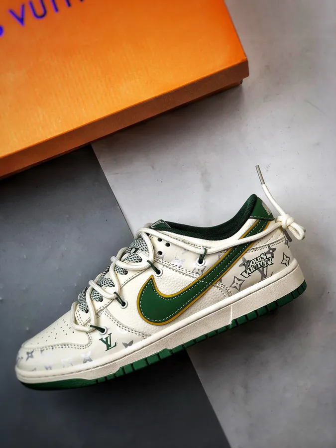 LV White Green Deconstructed Low Sneaker