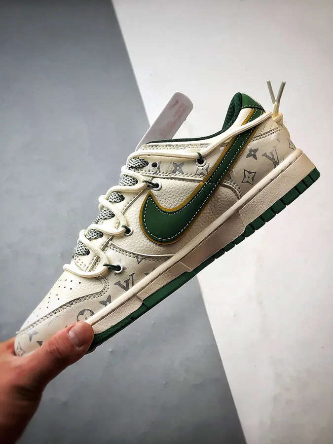 LV White Green Deconstructed Low Sneaker