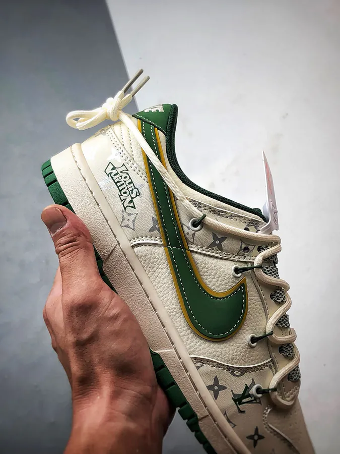 LV White Green Deconstructed Low Sneaker