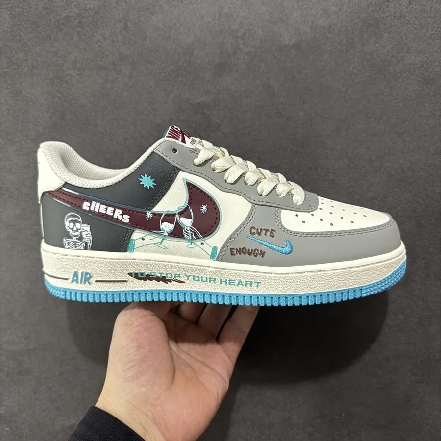 Nike Air Force 1 Custom Edition 'Stop Drinking' Low Top Sneakers