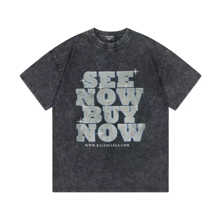 Balenciaga Paris Letter Classic Print Short Sleeve