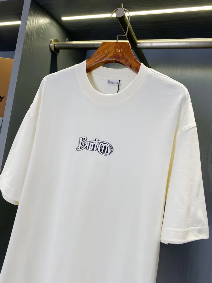 Burberry Logo Print Cotton T Shirt