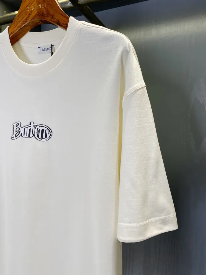 Burberry Logo Print Cotton T Shirt