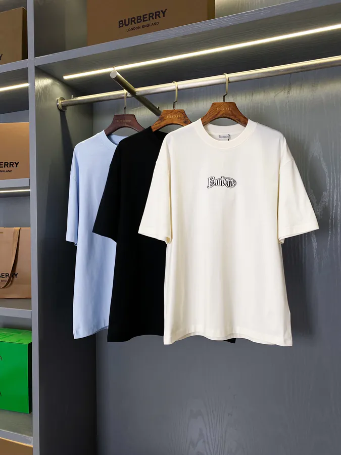 Burberry Logo Print Cotton T Shirt
