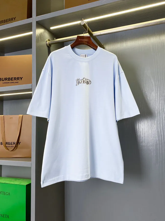 Burberry Logo Print Cotton T Shirt