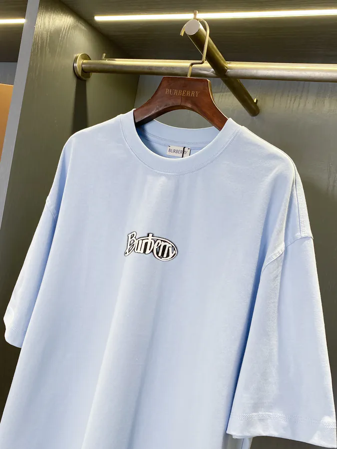 Burberry Logo Print Cotton T Shirt