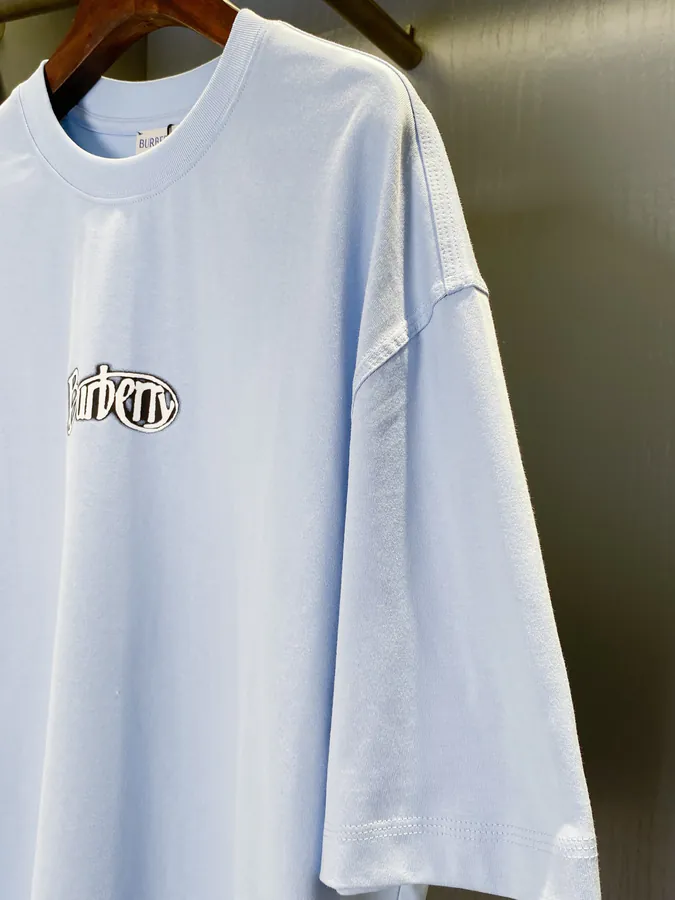 Burberry Logo Print Cotton T Shirt