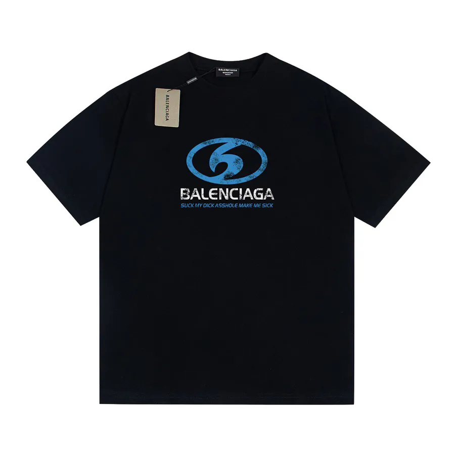 Balenciaga Paris Fluid Letter Classic Print Short Sleeve