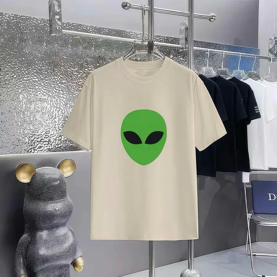 Balenciaga Parisian Print Round Neck Short Sleeve T Shirt