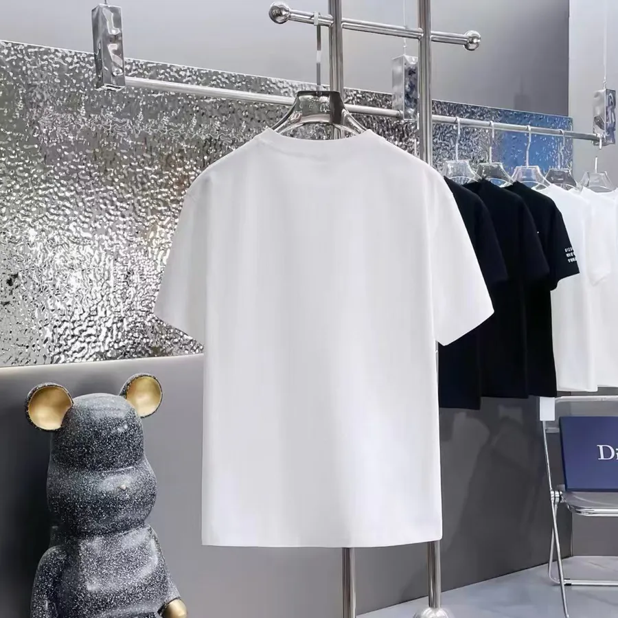 Balenciaga Parisian Print Round Neck Short Sleeve T Shirt