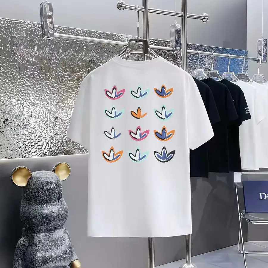 Balenciaga Parisian Print Round Neck Short Sleeve T Shirt