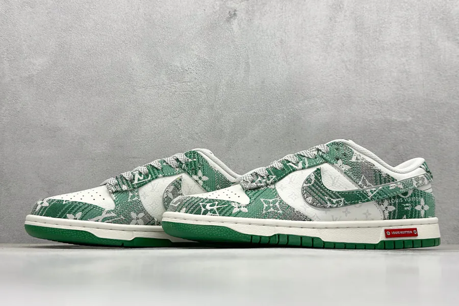 SC Version Nike SB Dunk Low LV Collaboration Gray Green Denim