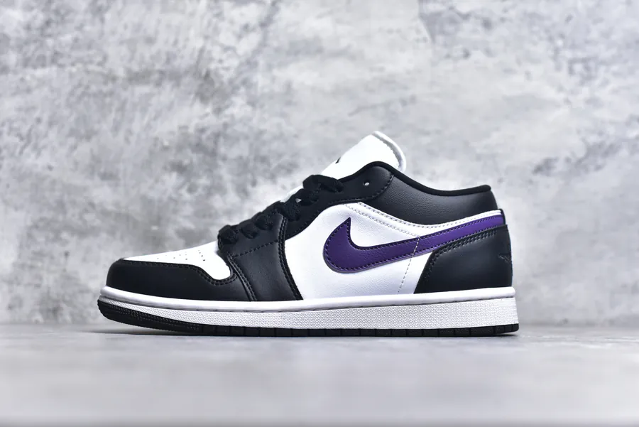 K Version Air Jordan AJ1 Low Black, White, Purple