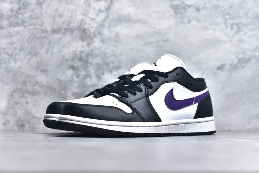 K Version Air Jordan AJ1 Low Black, White, Purple