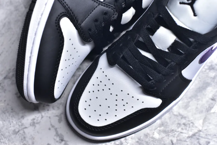 K Version Air Jordan AJ1 Low Black, White, Purple