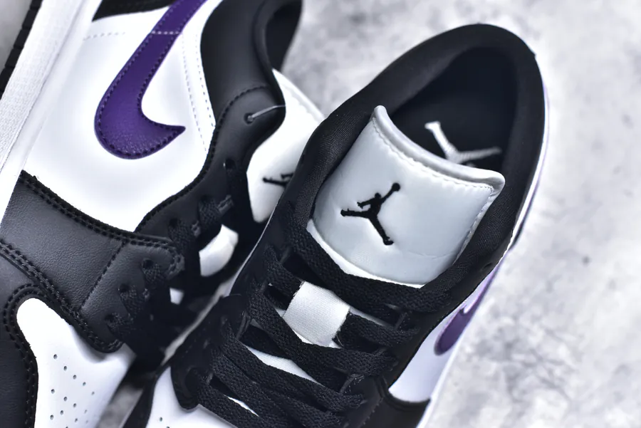 K Version Air Jordan AJ1 Low Black, White, Purple