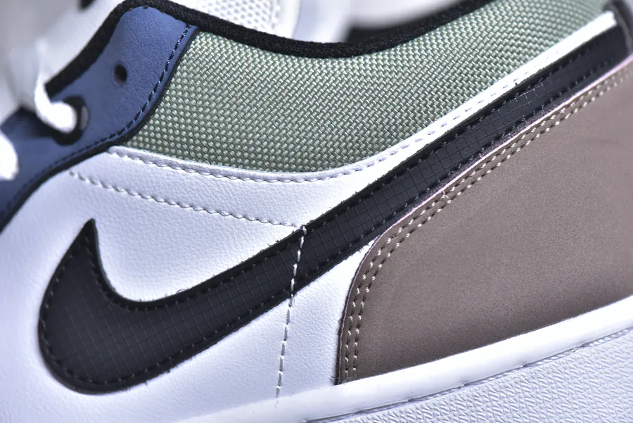 K Version Air Jordan AJ1 Low in Blue, White, and Brown