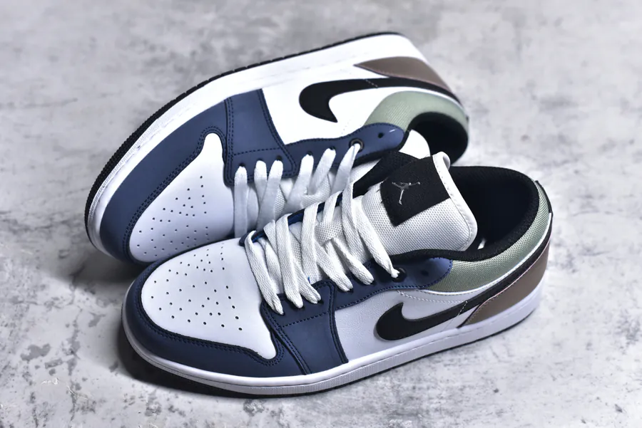 K Version Air Jordan AJ1 Low in Blue White Brown