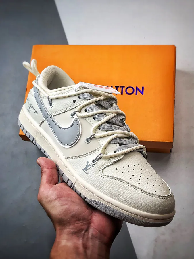 LV White Gray Deconstructed Low Sneaker
