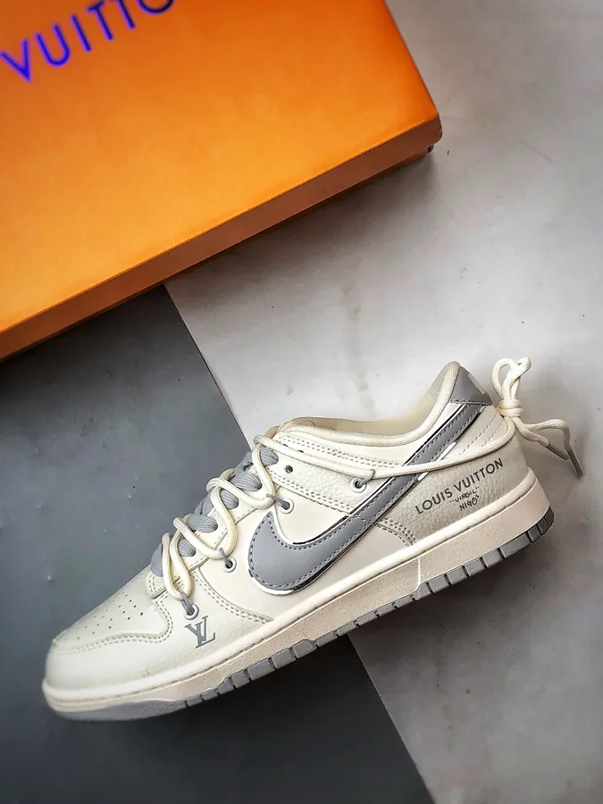 LV White Gray Deconstructed Low Sneaker