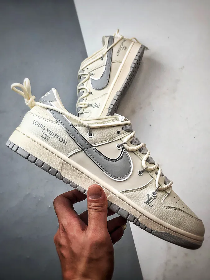 LV White Gray Deconstructed Low Sneaker
