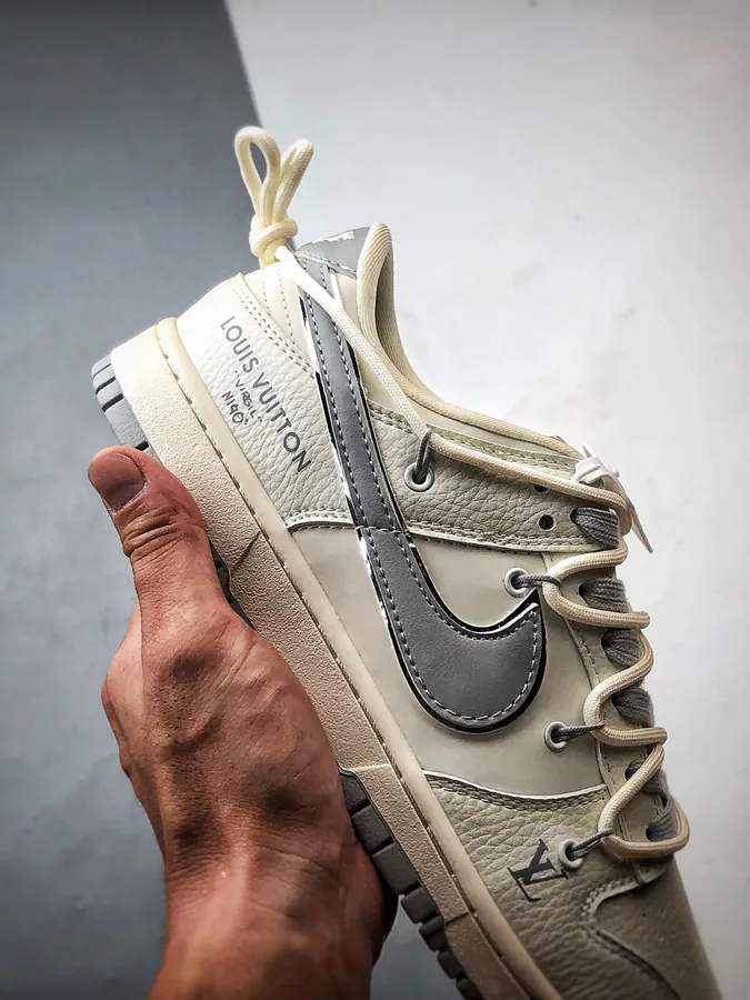 LV White Gray Deconstructed Low Sneaker