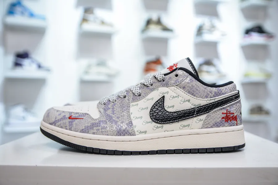 Air 1 Retro Low x KK Edition Snake Scale Pattern