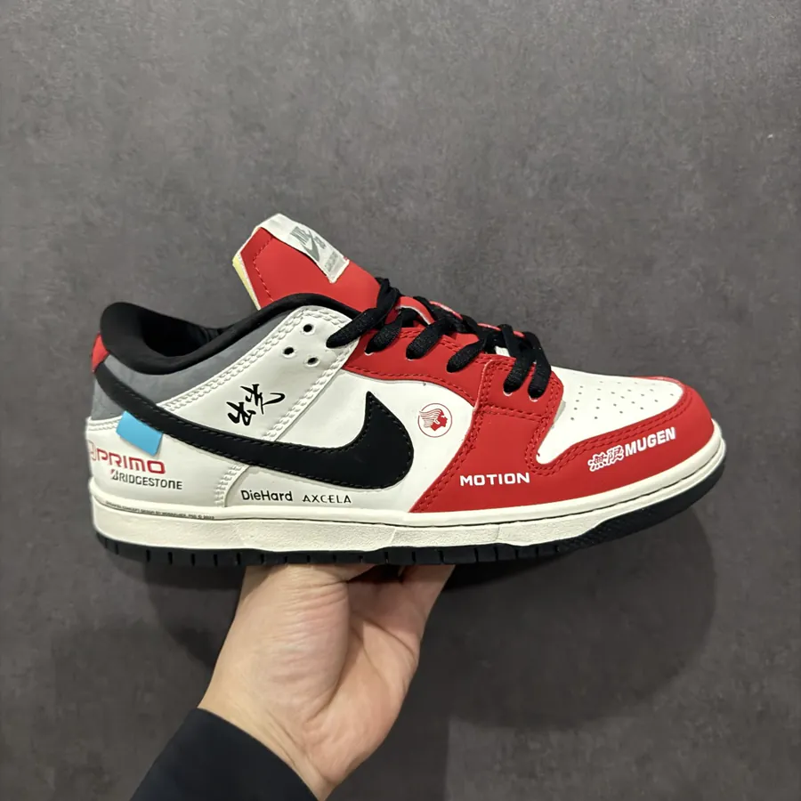 Nike SB Dunk Low Pro Motorcycle White Red Swoosh Retro Low Sneaker