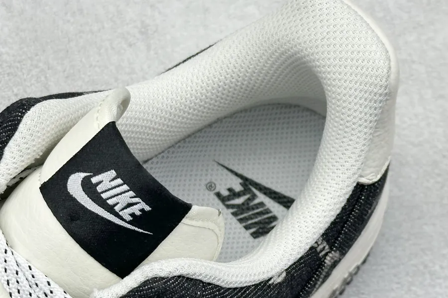 Nike Air Force 107 Low Sup Black Denim White Swoosh Air Force 1 Low Sneaker