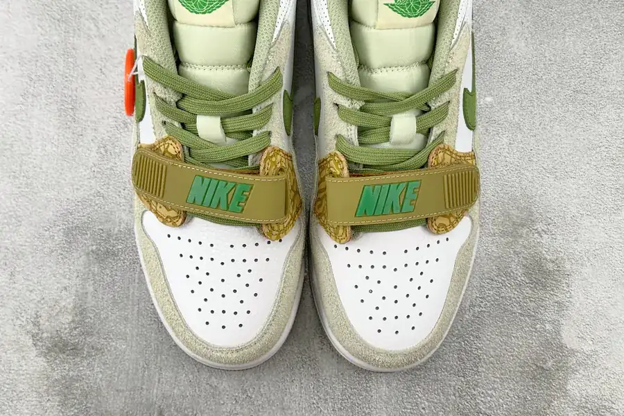 Jordan Legacy 312 Low in White and Olive Green