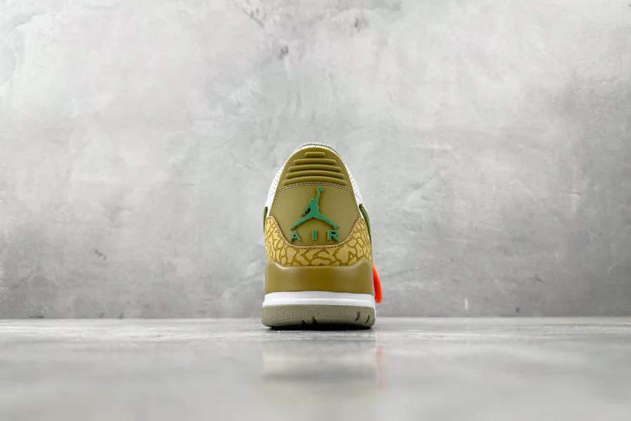 Jordan Legacy 312 Low in White and Olive Green