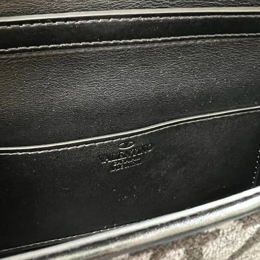 V Logo Mini Locò Leather and Fabric Handbag