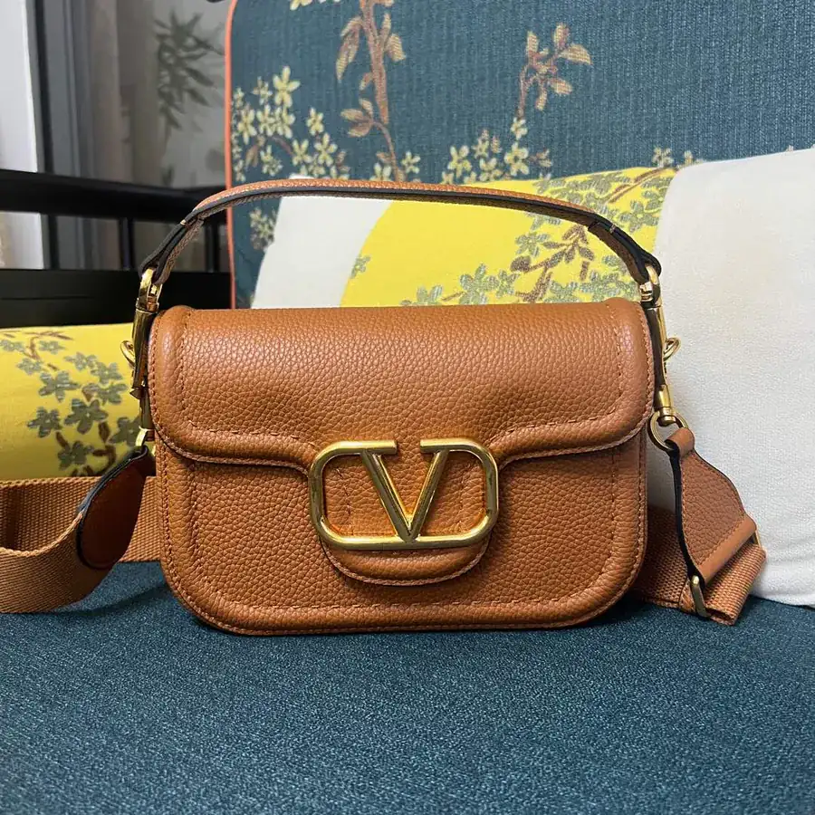 GARAVANI Alltime Bucket Bag with Soft Grained Calfskin and Metal VLogo Signature Details