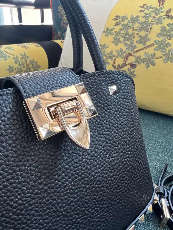 GARAVANI Rockstud Grained Calfskin Handbag