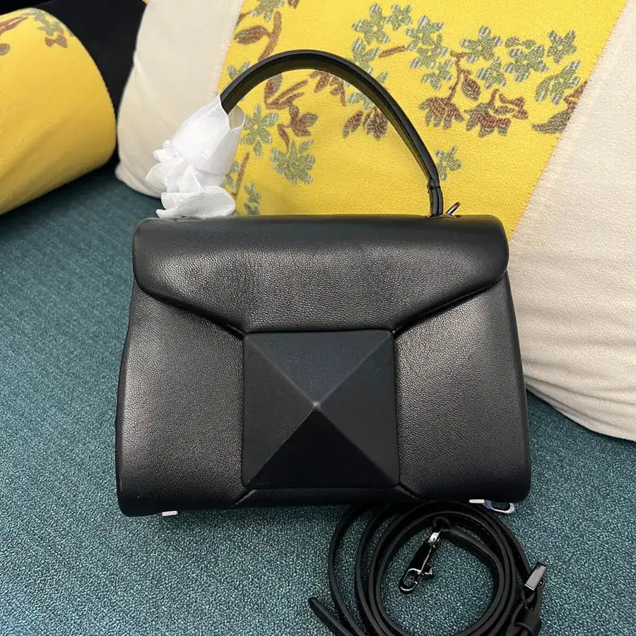 NEONE STUD Mini Sheepskin Handbag with Large Stud Closure
