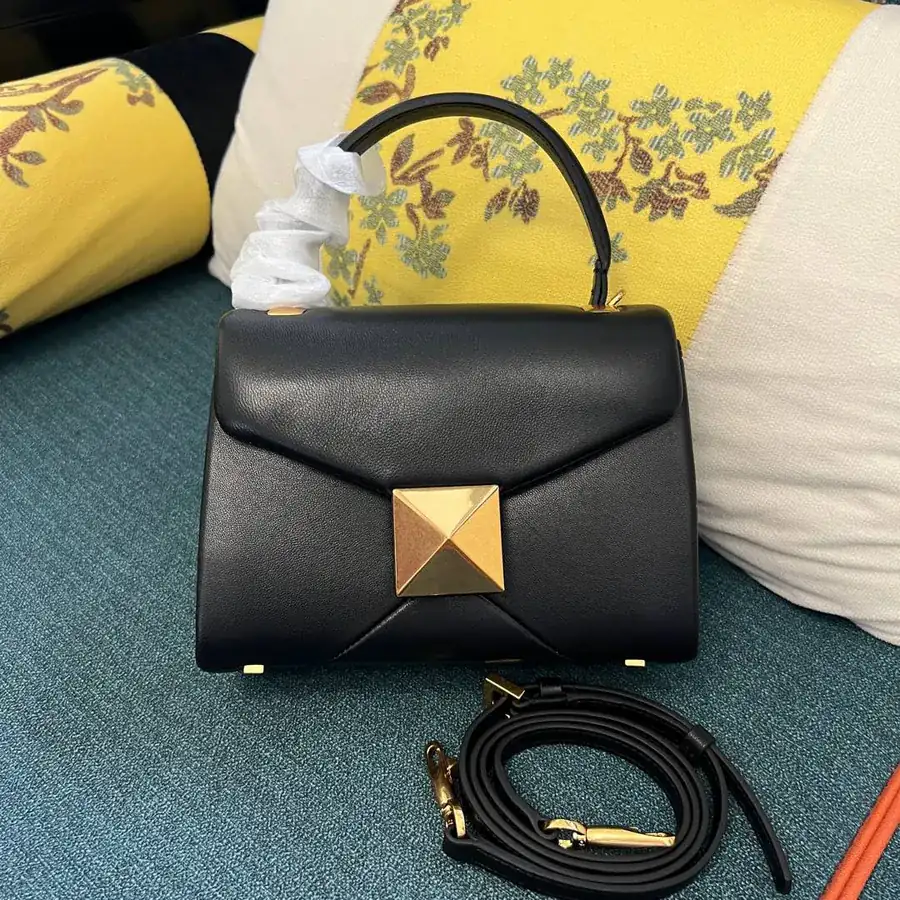 NEONE STUD Mini Sheepskin Handbag with Large Stud Closure