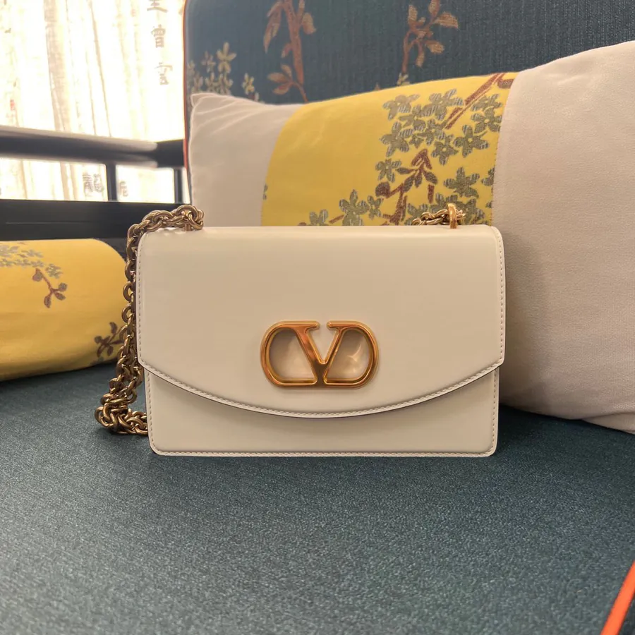 GARAVANI VAIN Large Bucket Bag with Metal VLOGO Signature Details