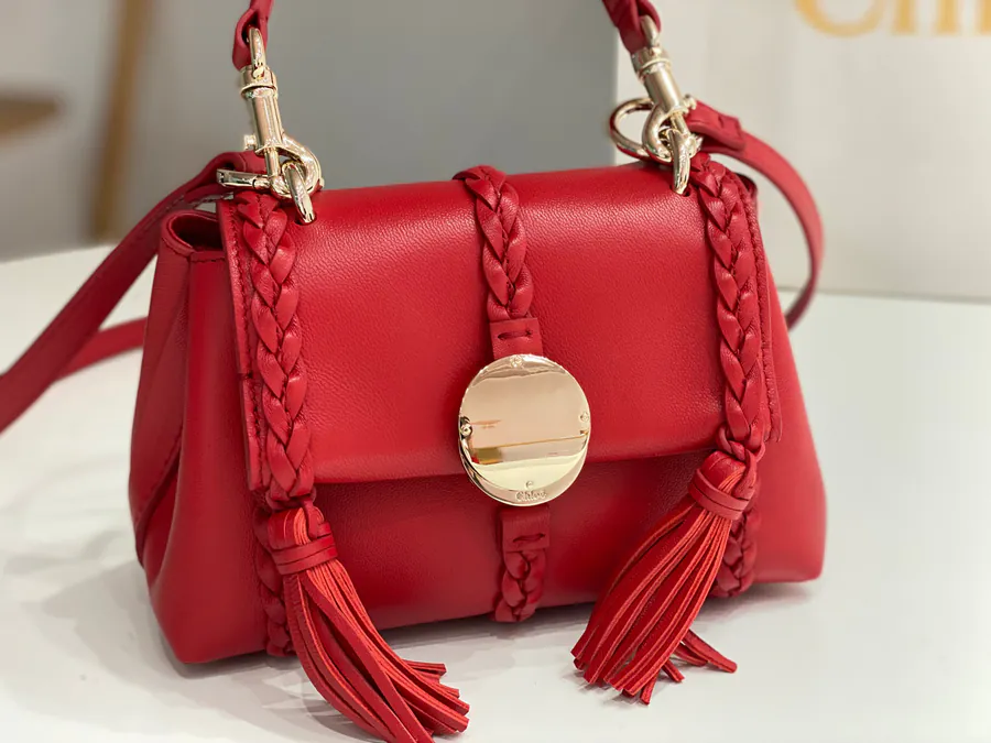 Chloe Penelope Mini Bucket Bag with Gold Coin Closure