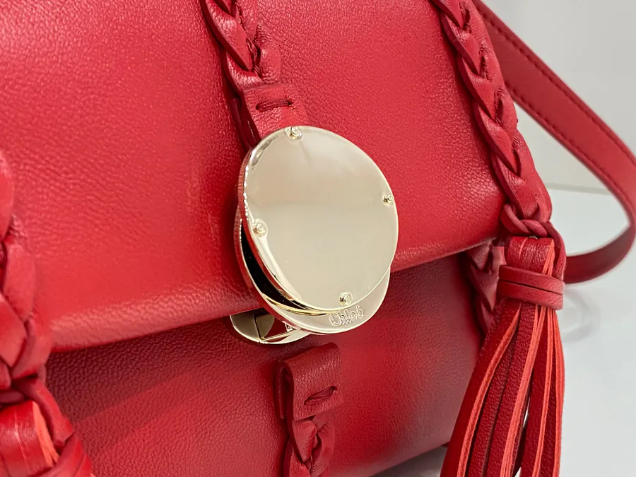 Chloe Penelope Mini Bucket Bag with Gold Coin Closure