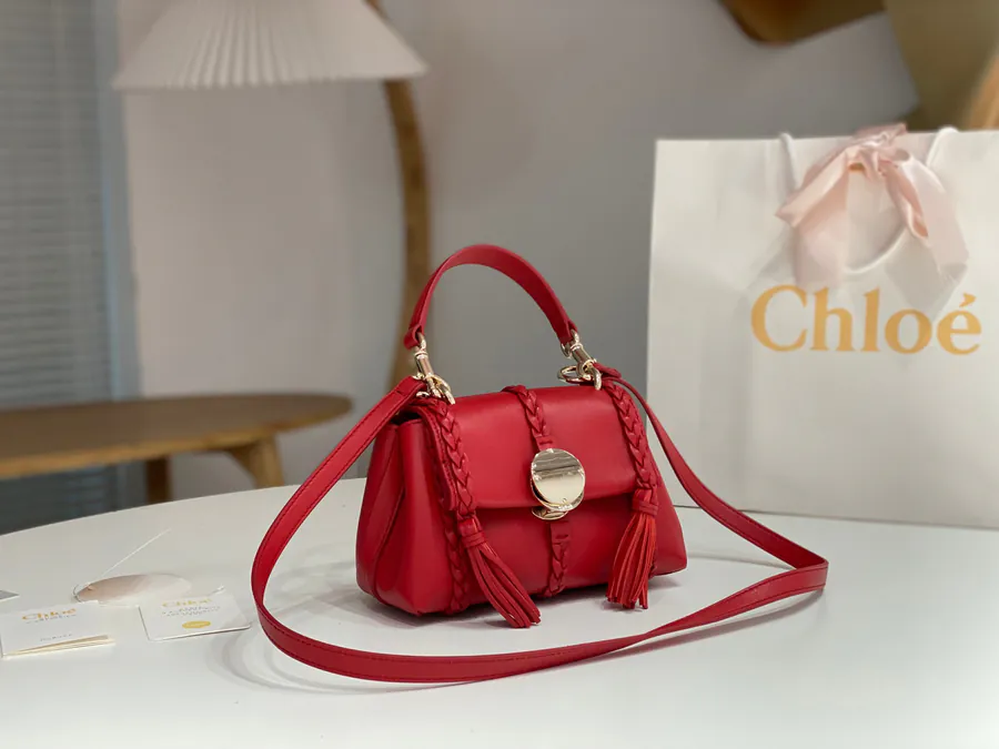Chloe Penelope Mini Bucket Bag with Gold Coin Closure