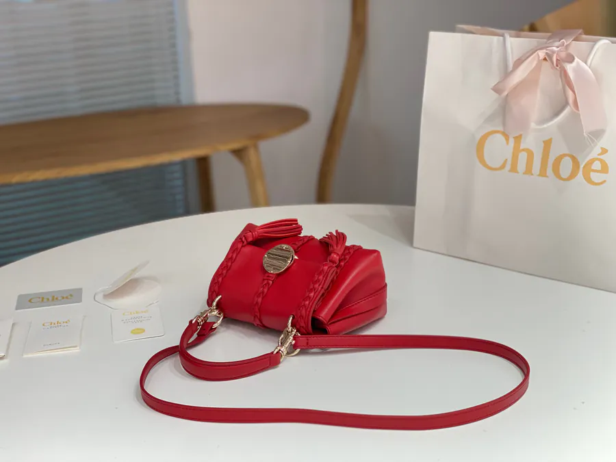 Chloe Penelope Mini Bucket Bag with Gold Coin Closure