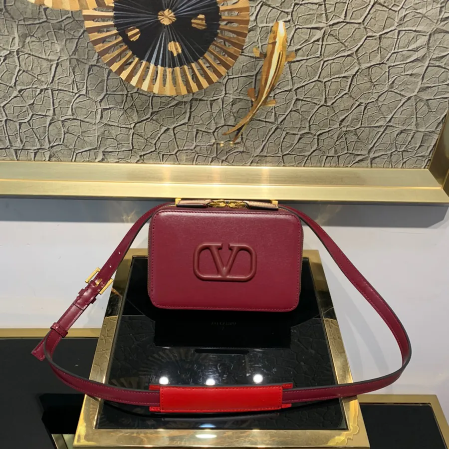 Garavani Leather Crossbody Bag with Zip Closure
