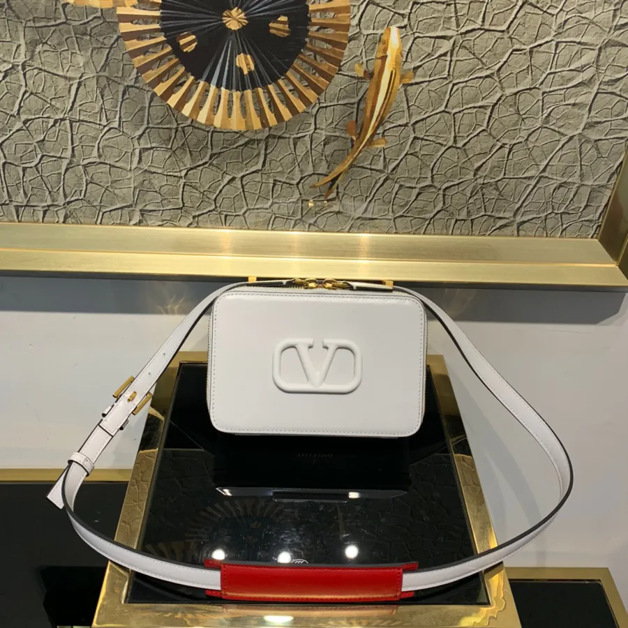 Garavani Leather Crossbody Bag with Zip Closure