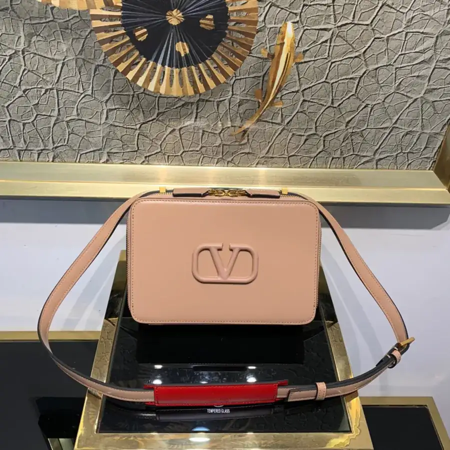 Garavani 0095L Leather Crossbody Bag with Zip Closure