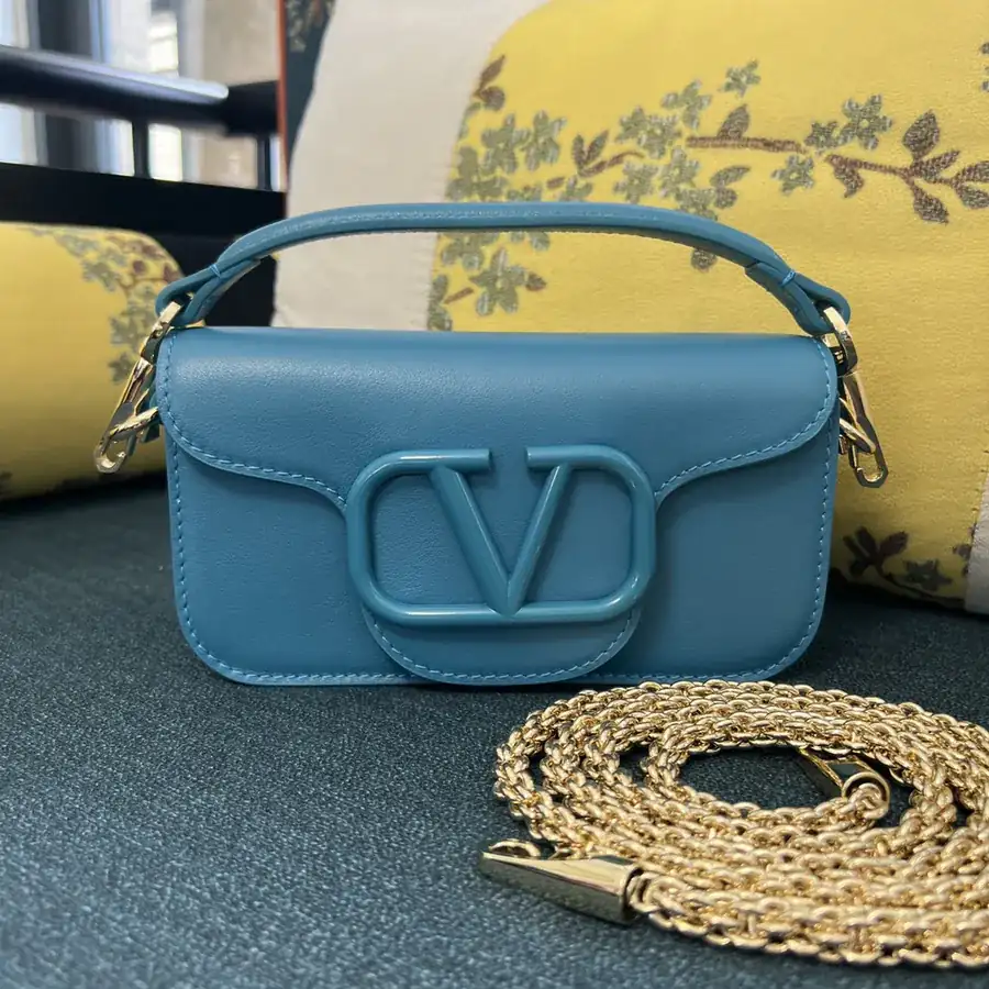 Garavani MINI LOCÒ Calfskin Handbag with Colorful VLogo Signature