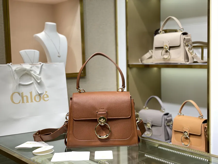 Chloe Tess Day Large Bucket Bag with 'O' Logo