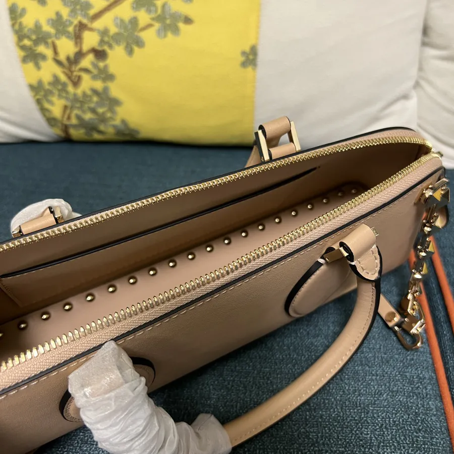 GARAVANI ROCKSTUD EW Small Calfskin Handbag with Studs and Chain Design